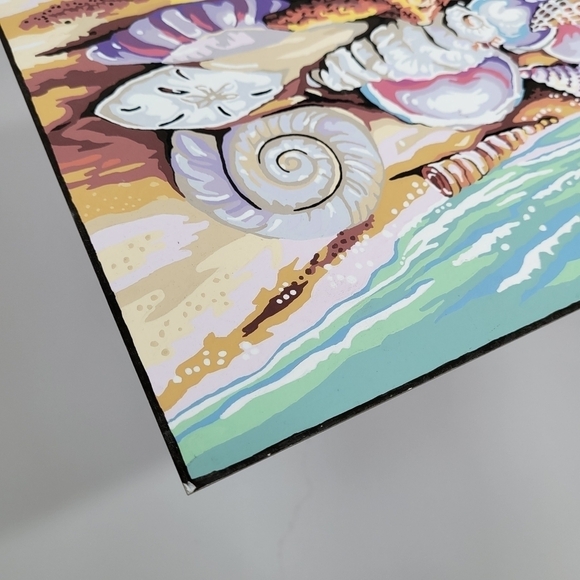 Shells Paint by Number Finished Acrylic Painting Finished 14 by 11 - Picture 9 of 17